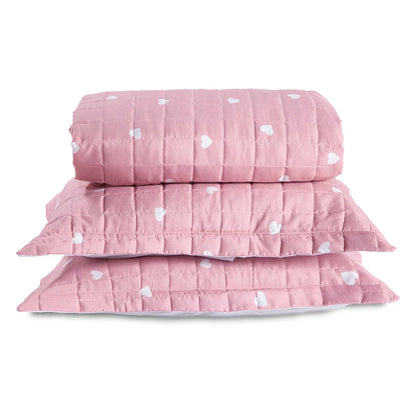 Cobre Leito Colcha Queen Com Porta Travesseiro Percal 150 Fios Essencialle