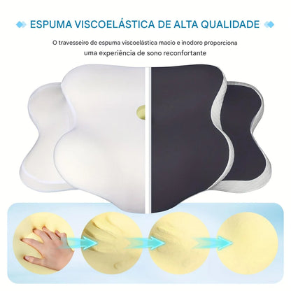 Travesseiro Viscoelástico em Formato de Borboleta Ortoluxxe