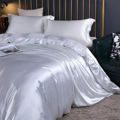 Roupa de Cama King Em Seda Natural Mix Branco | Mulberry Luxo