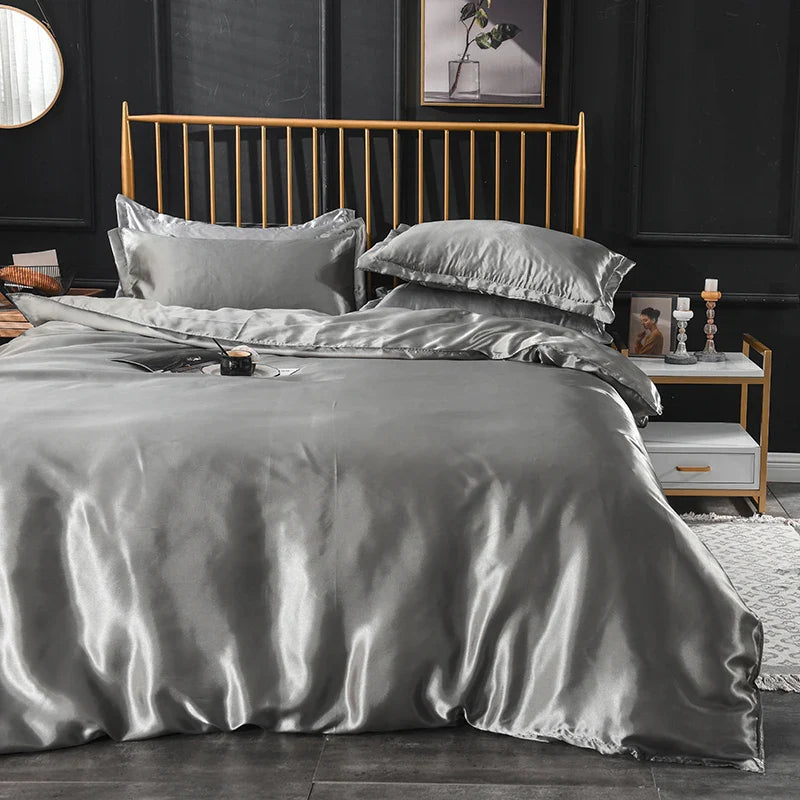 Jogo de Cama Cetim de Seda Liso