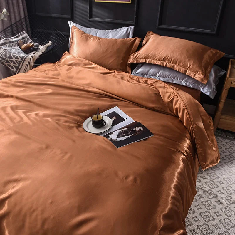 Jogo de Cama Cetim de Seda Liso