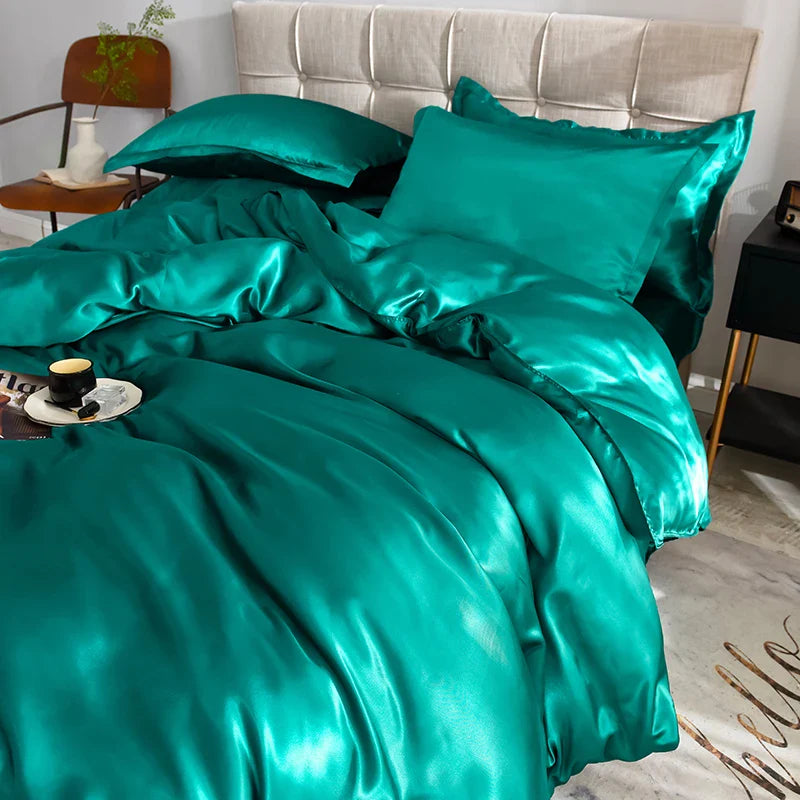 Jogo de Cama Cetim de Seda Liso