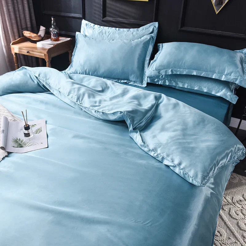 Jogo de Cama Cetim de Seda Liso