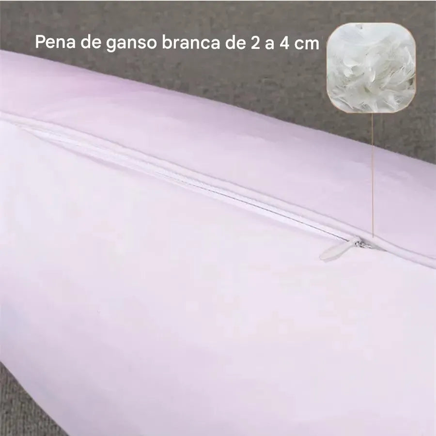 Travesseiro de Pluma de Ganso Branco 100% Padrão Hotel