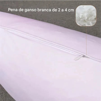 Travesseiro de Pluma de Ganso Branco 100% Padrão Hotel