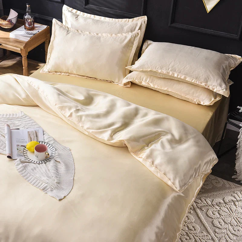 Jogo de Cama Cetim de Seda Liso
