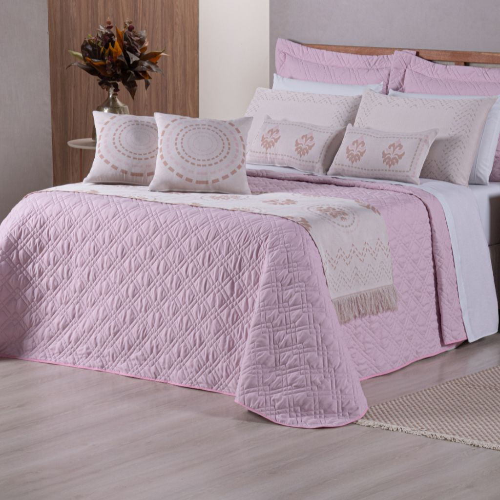 Kit Colcha Cobre Leito Queen Turin 5 Peças Completo Premium