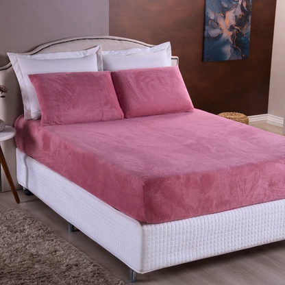 Kit Lençol Solteiro de Plush Elástico 2 Peças