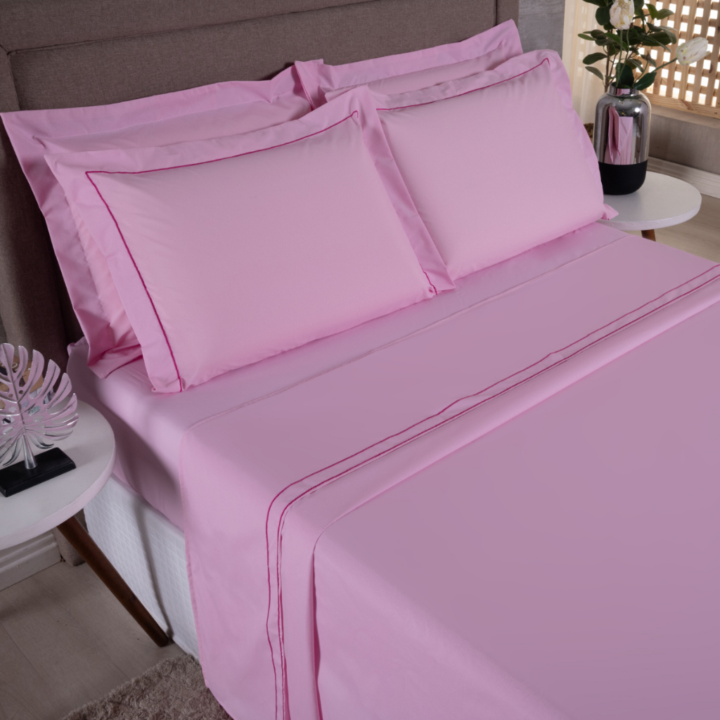Jogo de Cama Queen 4 pecas 180 Fios Soutache