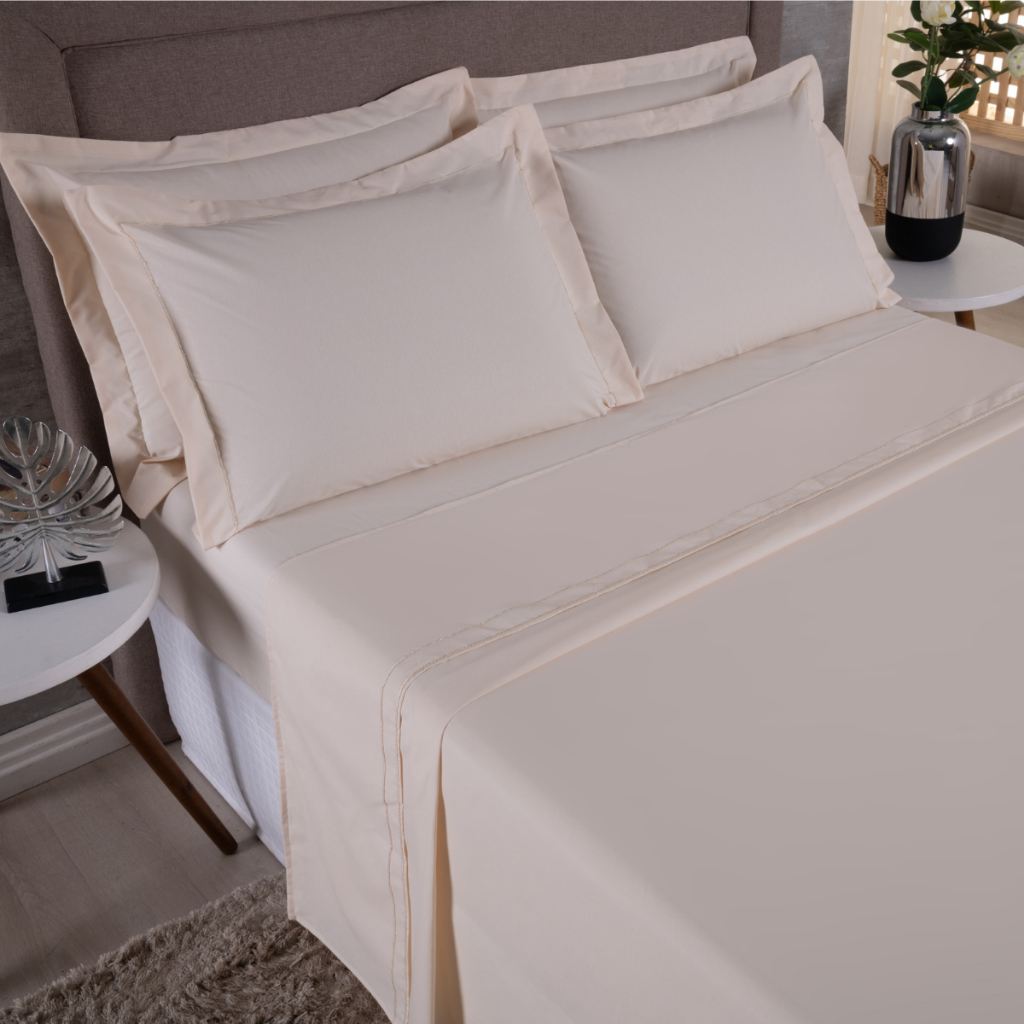 Jogo de Cama Queen 4 pecas 180 Fios Soutache