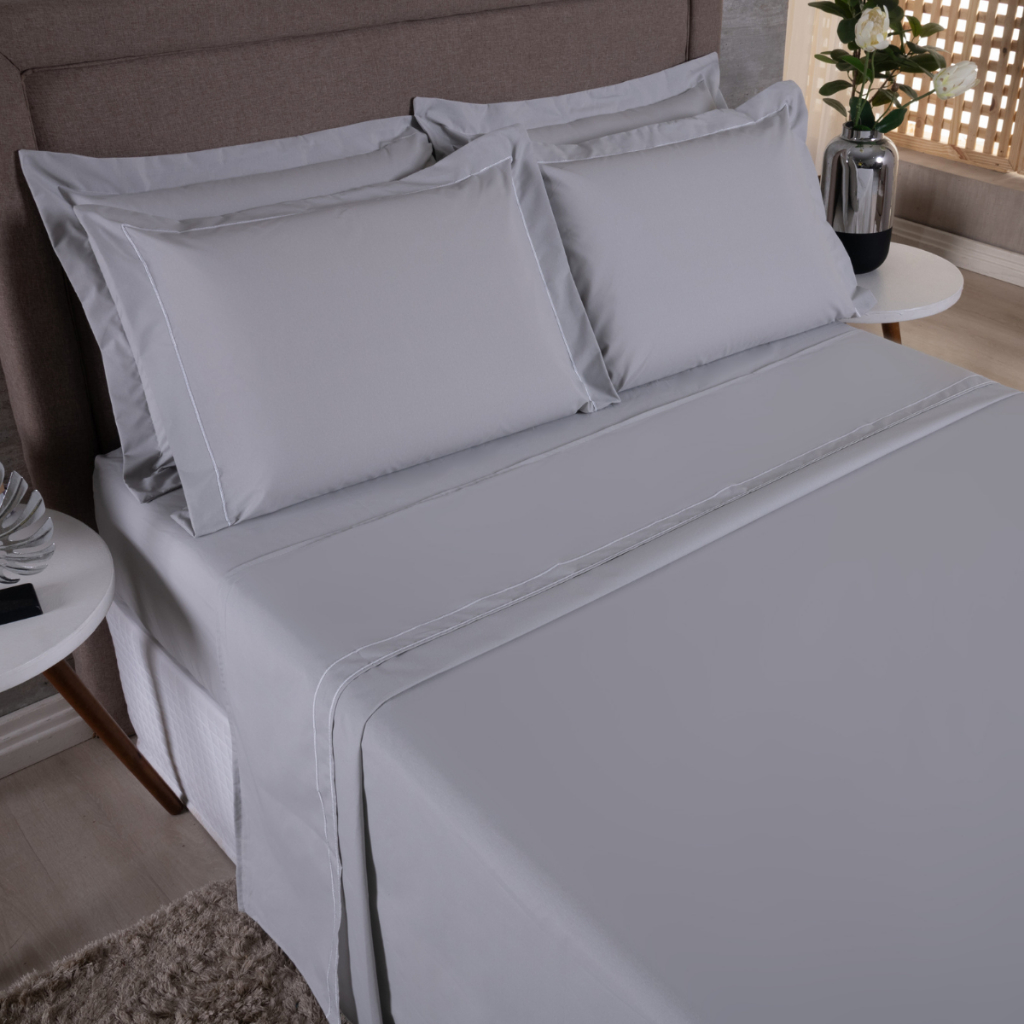 Jogo de Cama Queen 4 pecas 180 Fios Soutache