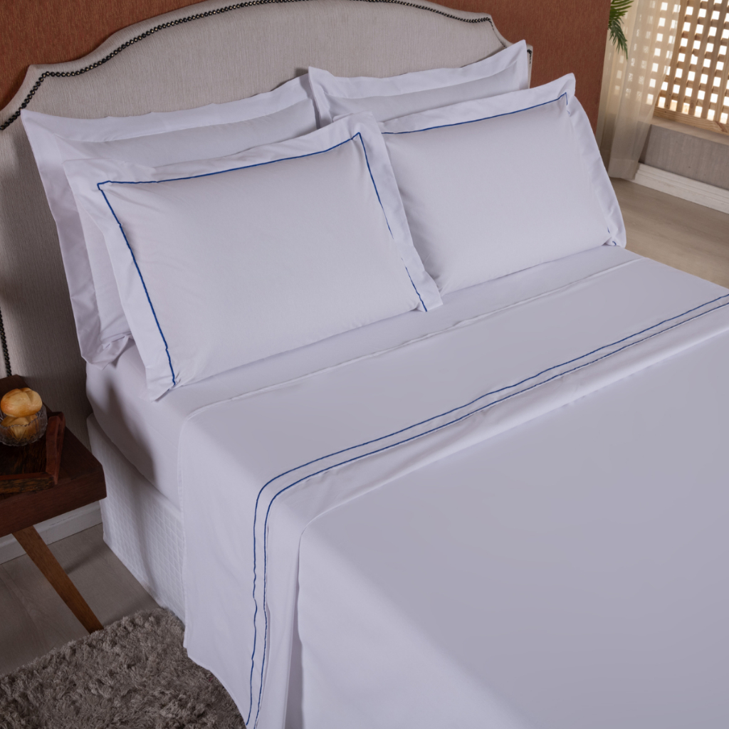 Jogo de Cama Queen 4 pecas 180 Fios Soutache