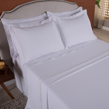 Jogo de Cama Queen 4 pecas 180 Fios Soutache