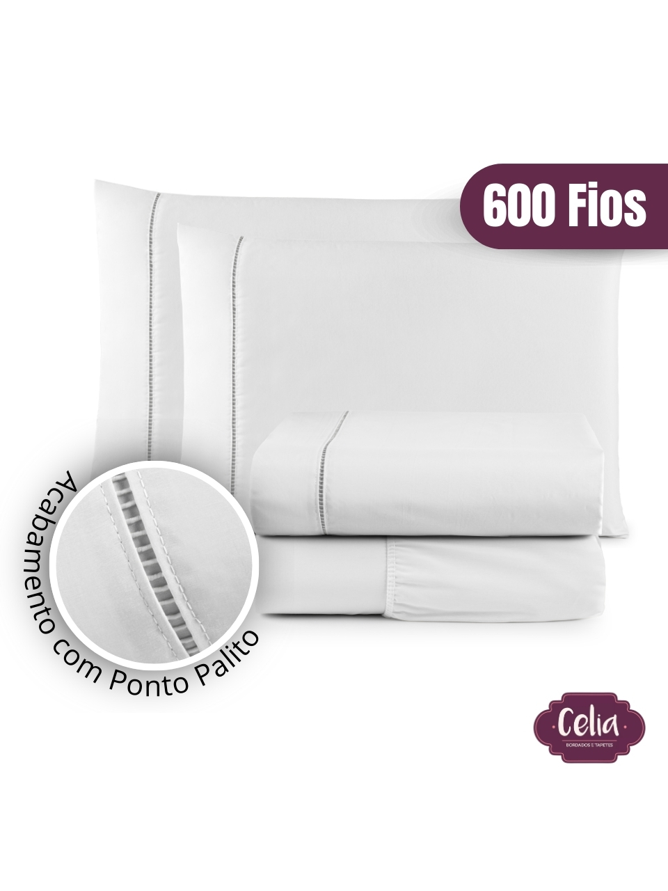 Jogo De Lençol Algodão Premium Super King 4 Peças 600 Fios