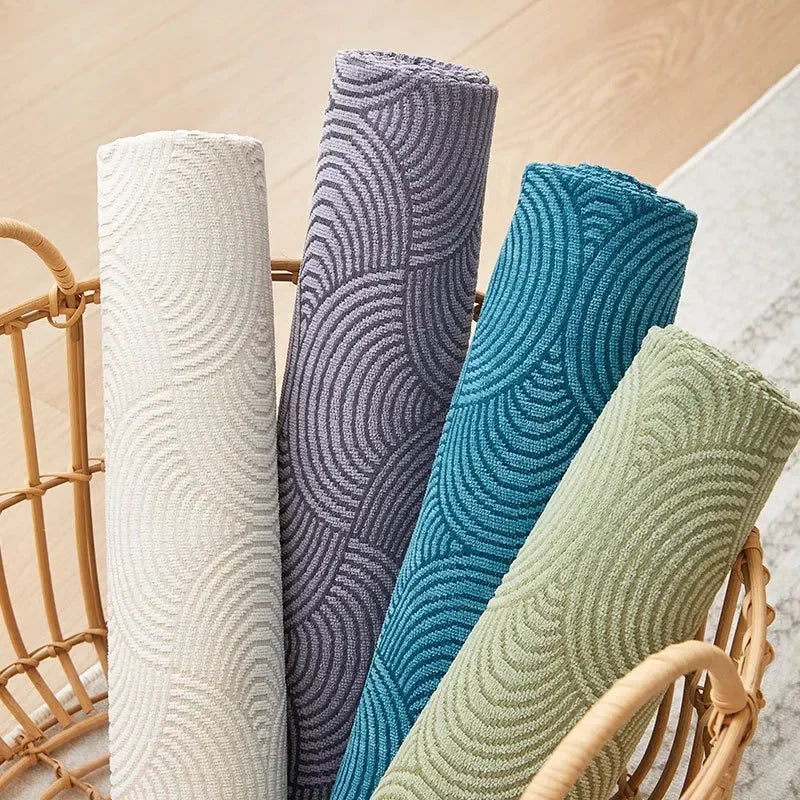 Capa de Sofá Chenille Jacquard Azul Antiderrapante com Relevo Lenogue