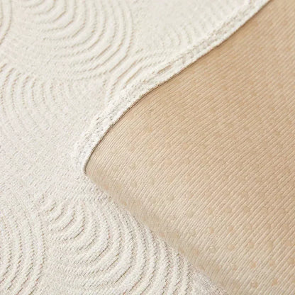 Capa de Sofá Chenille Jacquard Bege Antiderrapante com Relevo Lenogue