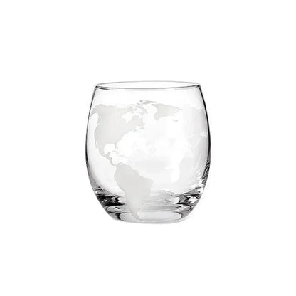 Conjunto Decanter Globo de Vidro com Suporte de Madeira e 2 Copos Lenogue