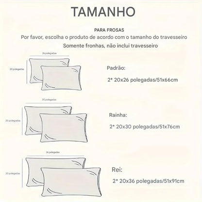 Kit 2 Unidades de Fronha de Poliéster Luxuosa com Fecho de Zíper Ortoluxxe