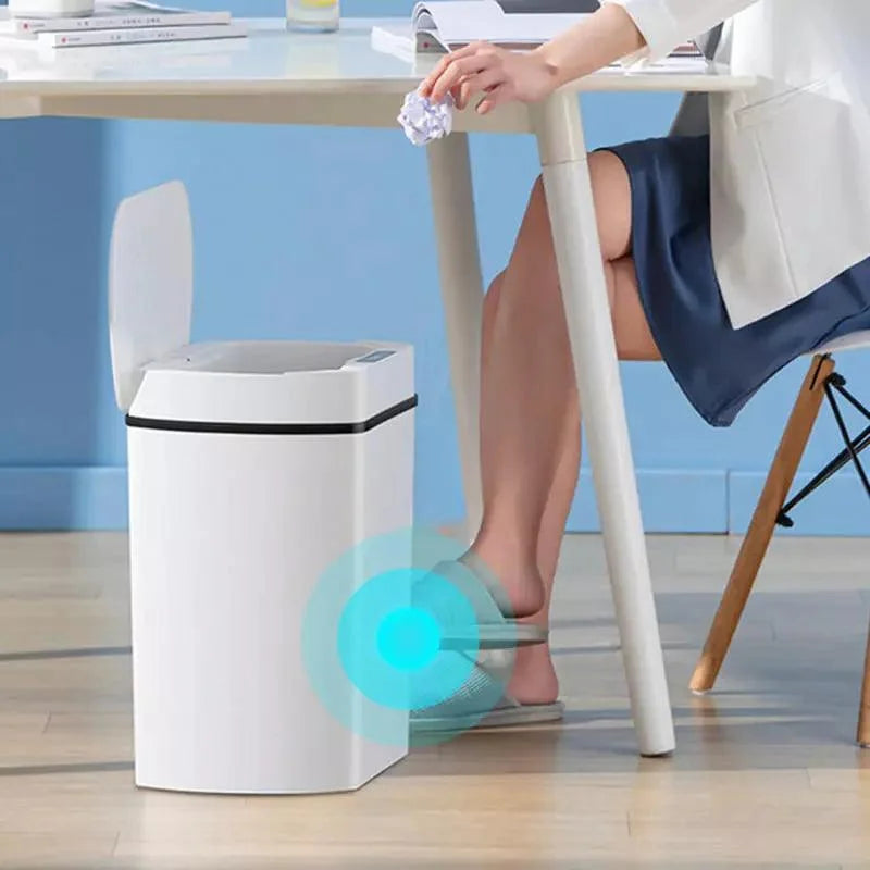 Lixeira Inteligente 15l com Sensor Automático para Banheiro e Cozinha Lenogue