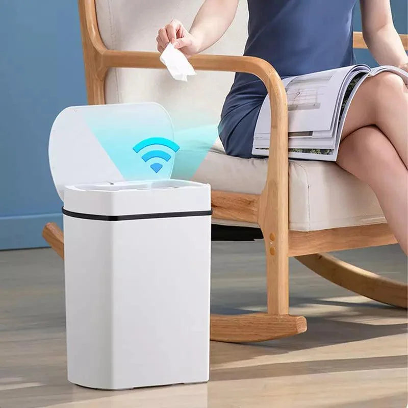 Lixeira Inteligente 15l com Sensor Automático para Banheiro e Cozinha Lenogue