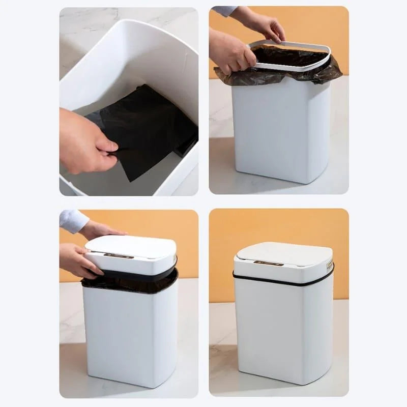 Lixeira Inteligente 15l com Sensor Automático para Banheiro e Cozinha Lenogue