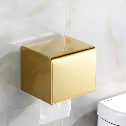 Porta Papel Higiênico com Tampa e Suporte Celular em Aço Inox Lenogue