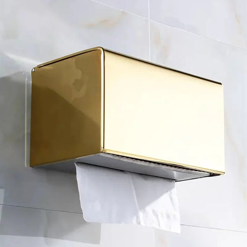 Porta Papel Higiênico com Tampa e Suporte Celular em Aço Inox Lenogue