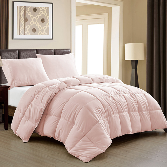 Edredom Dupla Face Percal 400 Fios Extra Macio Casal Luxo Plumage Rosa
