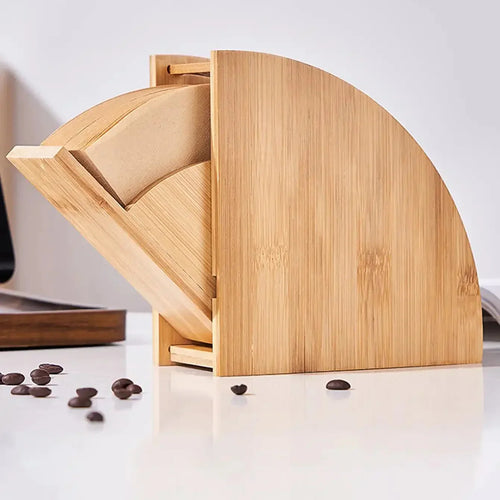 Suporte de Filtro de Café em Bambu para Organização de Cozinha Lenogue
