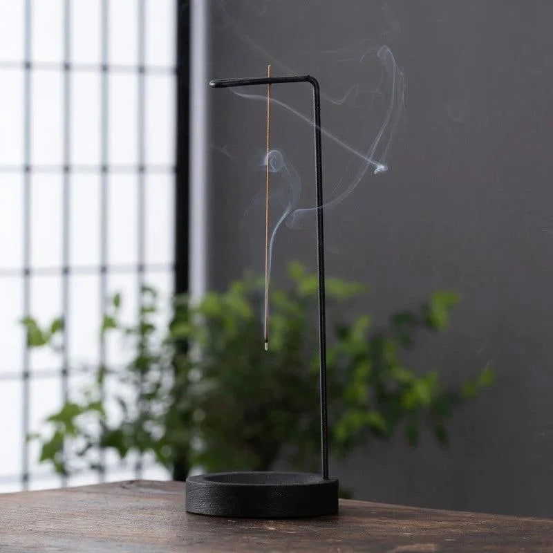 Suporte de Incenso Invertido de Madeira e Metal para Aromaterapia Lenogue
