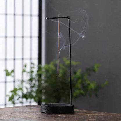 Suporte de Incenso Invertido de Madeira e Metal para Aromaterapia Lenogue