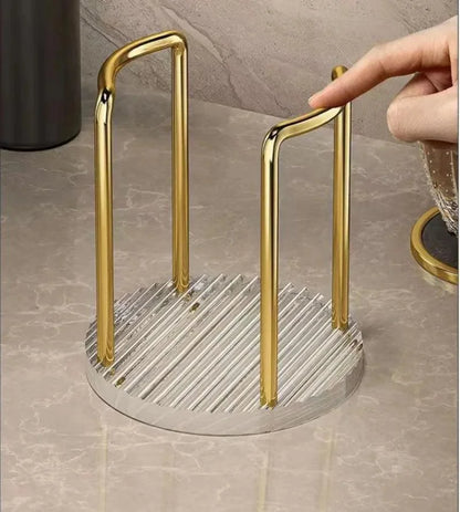 Suporte Organizador de Copos Descartáveis em Aço Inox e Acrílico Lenogue