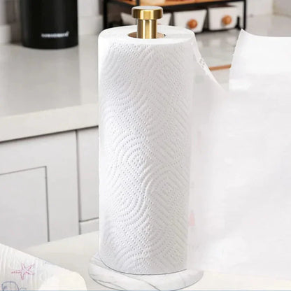 Suporte para Papel Toalha e Filme Plástico Mármore Dourado Lenogue
