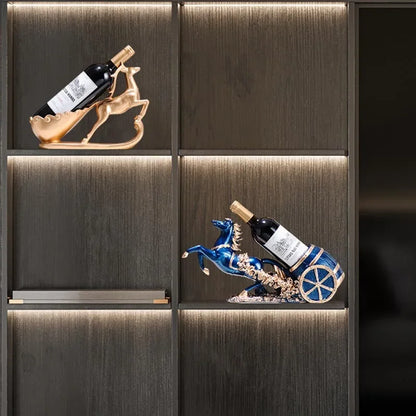 Suporte para Vinho Criativo em Resina Estilo Clássico Lenogue