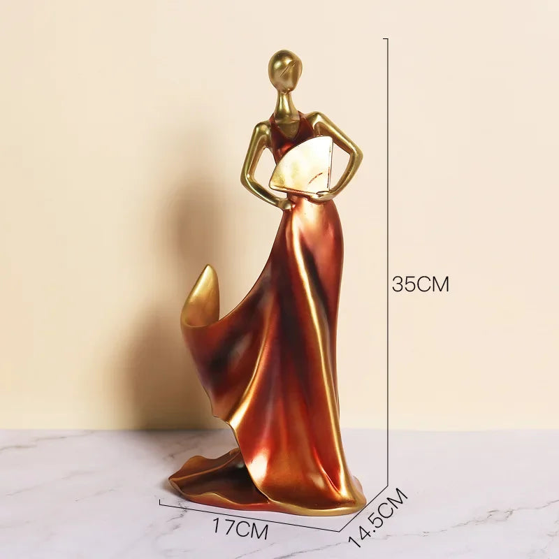 Suporte para Vinho Escultura Feminina em Resina Moderna Lenogue