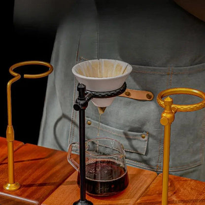 Suporte Porta Filtro de Café Americano com Base de Madeira Lenogue